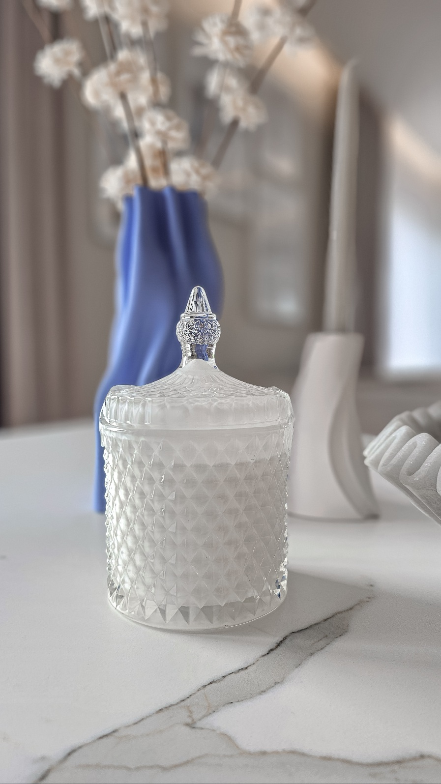 Świeca rzepakowa - Giorgio Armani Si - Candle by Visha - biały kryształ zdjęcie 1