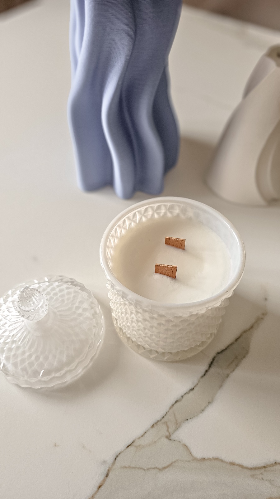 Świeca rzepakowa - Giorgio Armani Si - Candle by Visha - biały kryształ zdjęcie 2