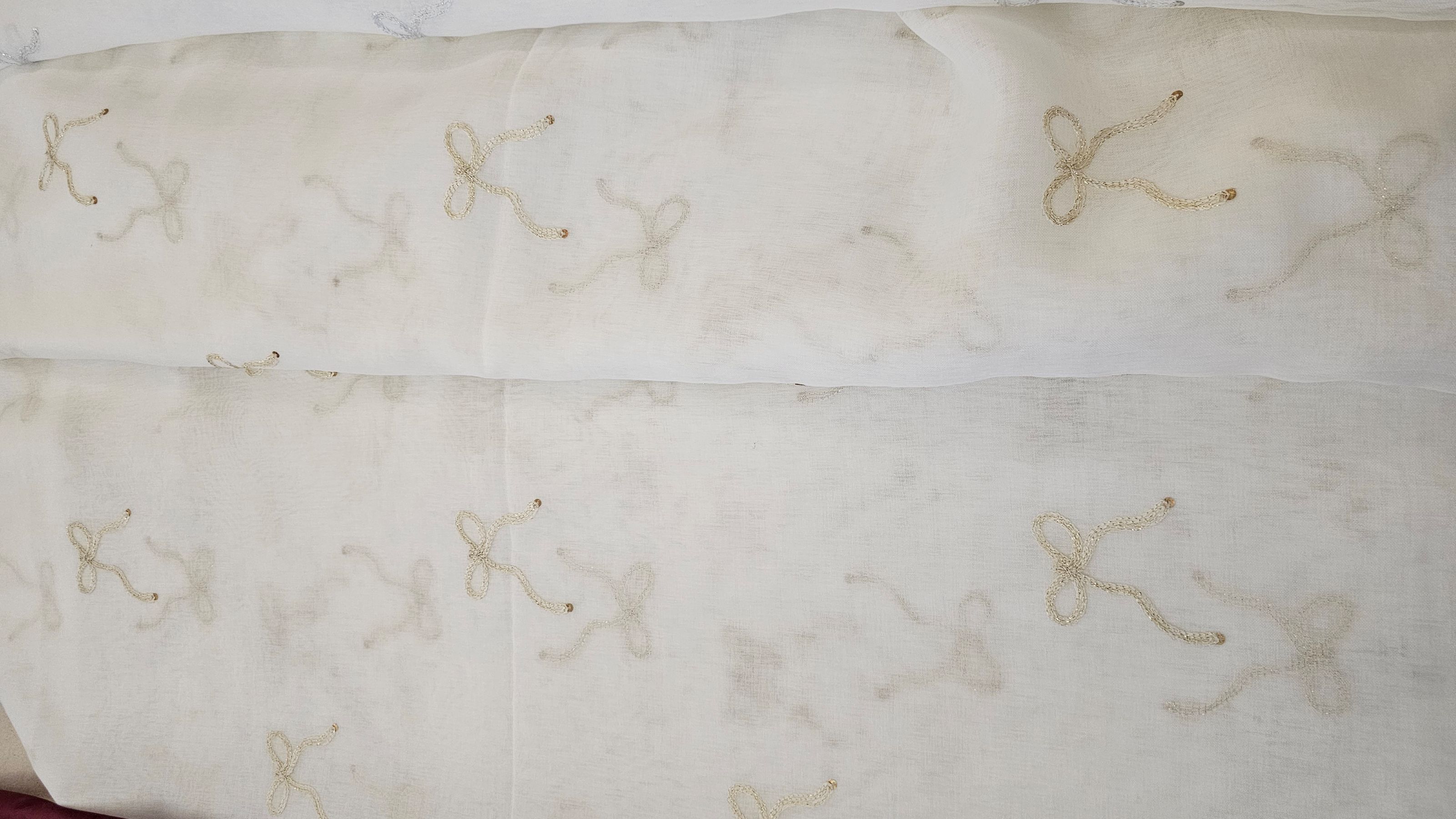 Tkanina firanowa kokarda złota zdjęcie 1