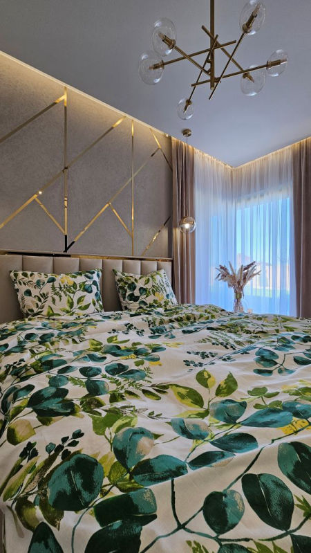 pościel kwiaty zielone