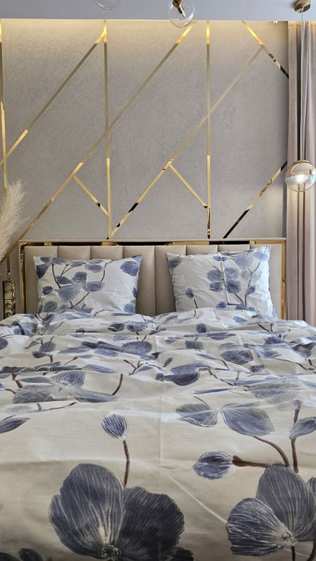 pościel magnolie niebieskie