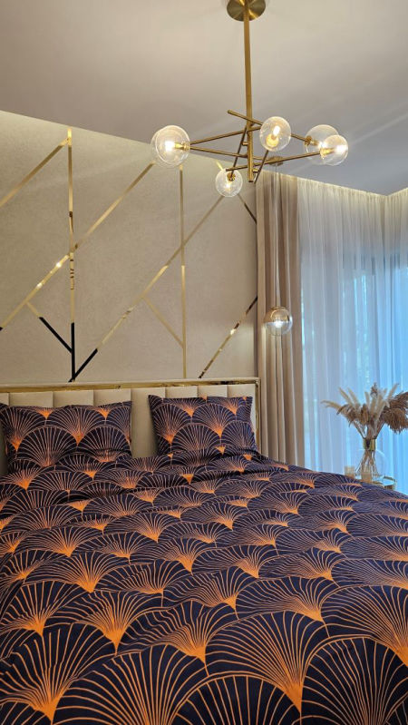 pościel wachlarze granat