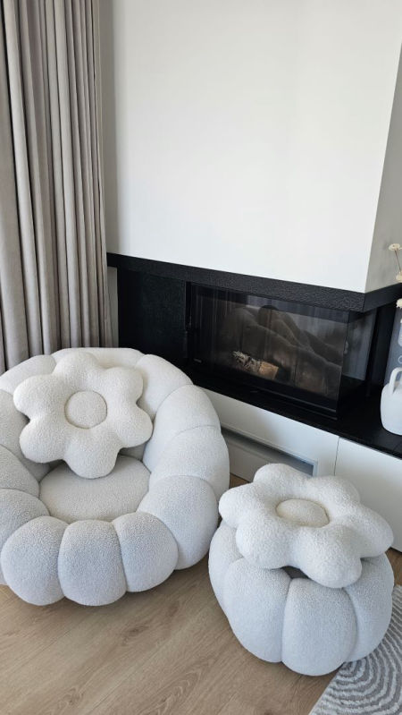 poduszka kwiat boucle