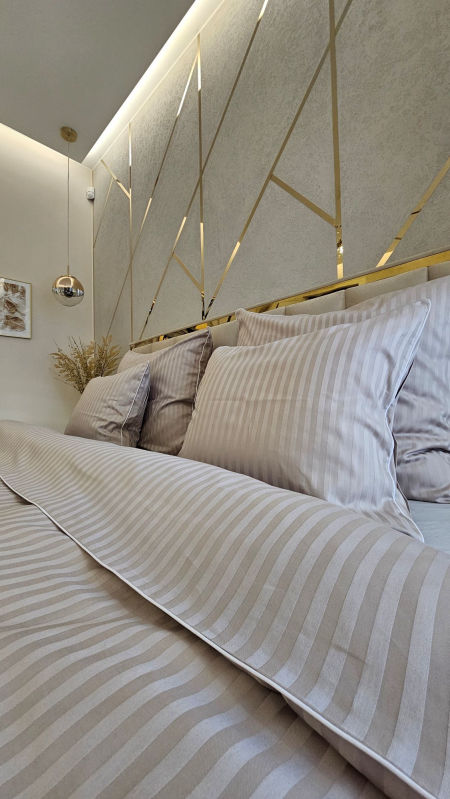 pościel adamaszek beżowa