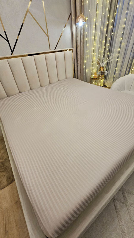 prześcieradło adamaszek  beżowe