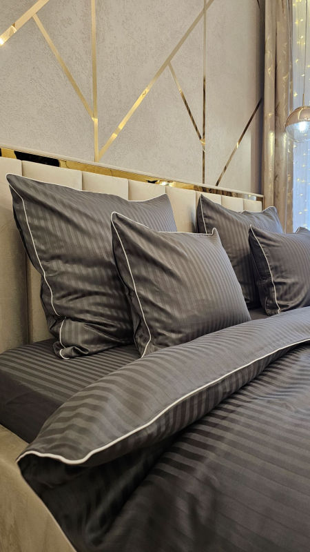 pościel adamaszek grafitowa