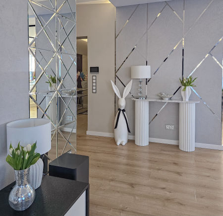 Zając stojący 130cm biały velvet