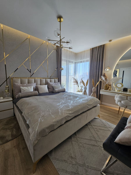 Narzuta velvet marmur ciepły szary ze srebrem