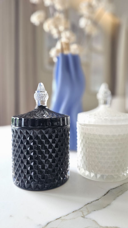 Świeca rzepakowa - Juicy Apple Pear Candle by Visha - czarny kryształ