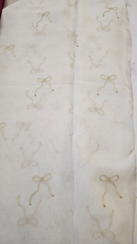 Tkanina firanowa kokarda złota