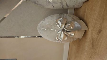 Jajo Wielkanocne marmur szary ze srebrem 50cm