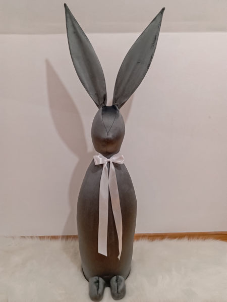 Zając 130cm velvet ciemny szary