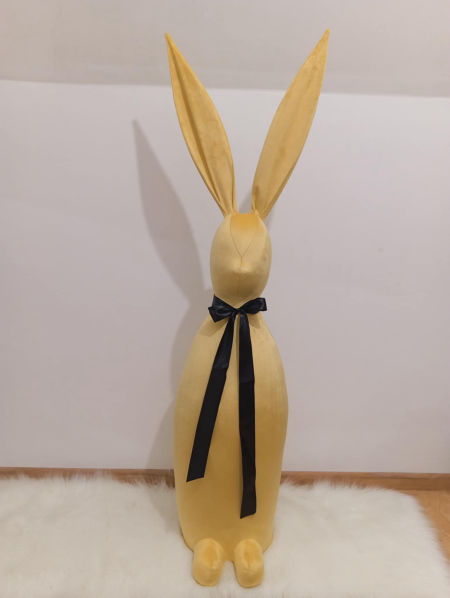Zając velvet 130cm żołty