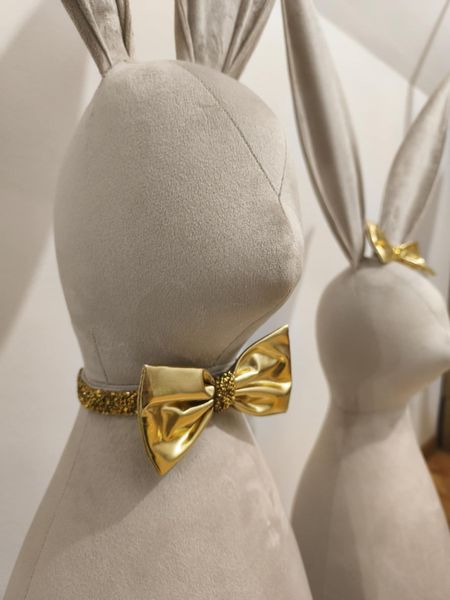 zając krem mucha złota lama plus obroża kryształ 130cm