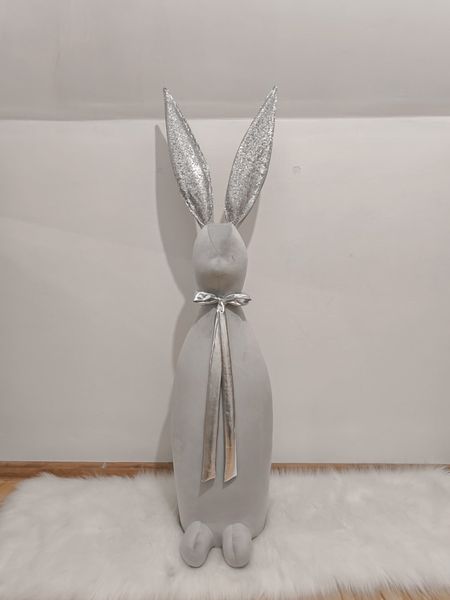 Zając jasny szary velvet 130cm