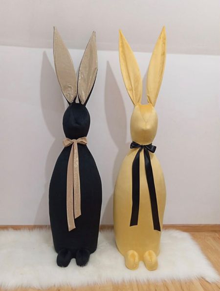 Zając 130cm czarny uszy złota lama 